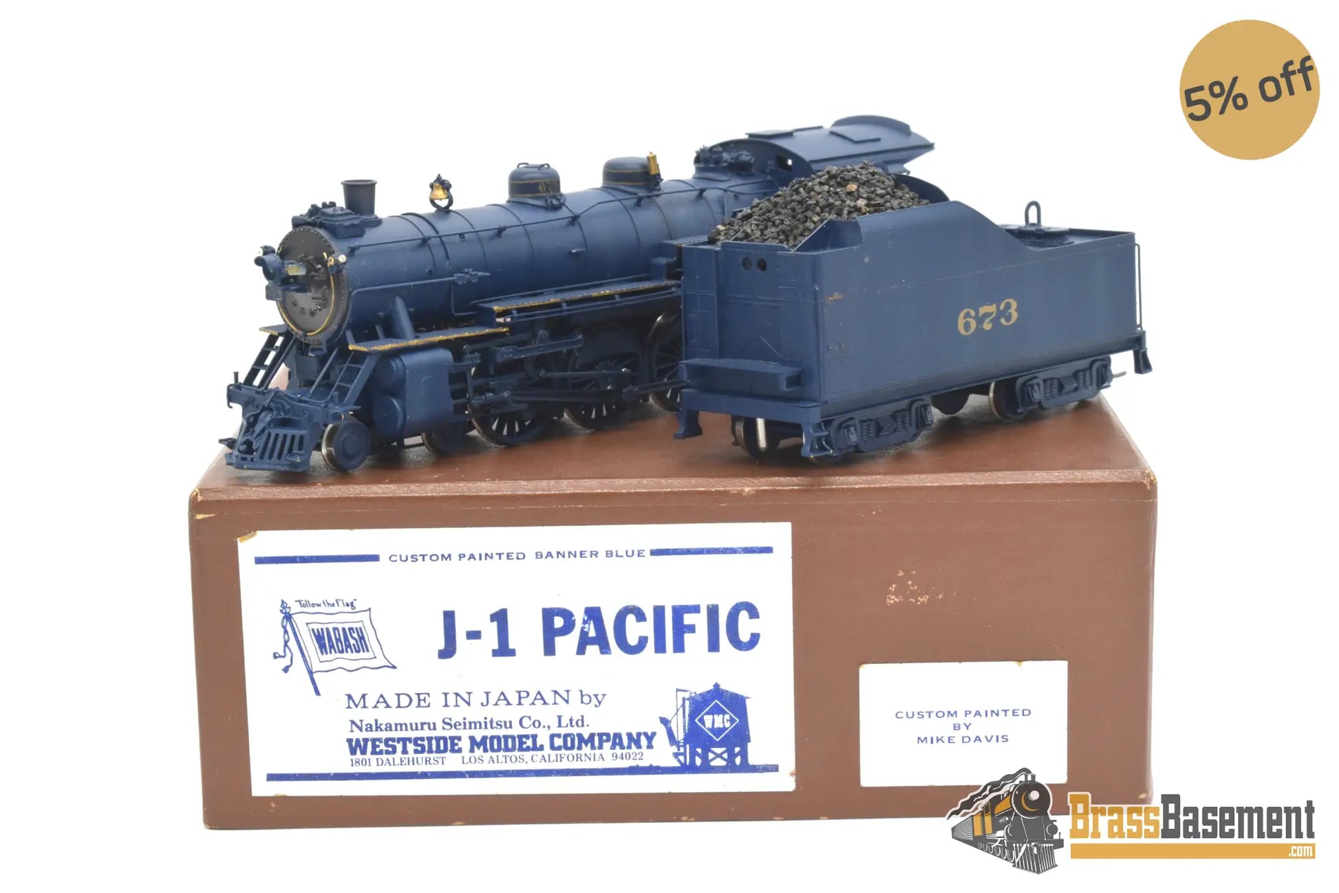 Ho Brass - Westside Models Wabash J - 1 4 - 6 - 2 Pacific Custom Painted Steam