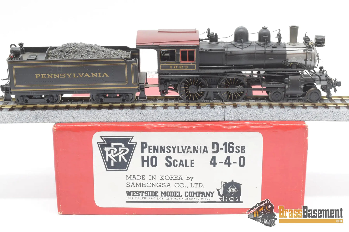 Ho Brass - Westside Pennsylvania Rr Prr D16Sb 4 - 4 - 0 #1223 Steam