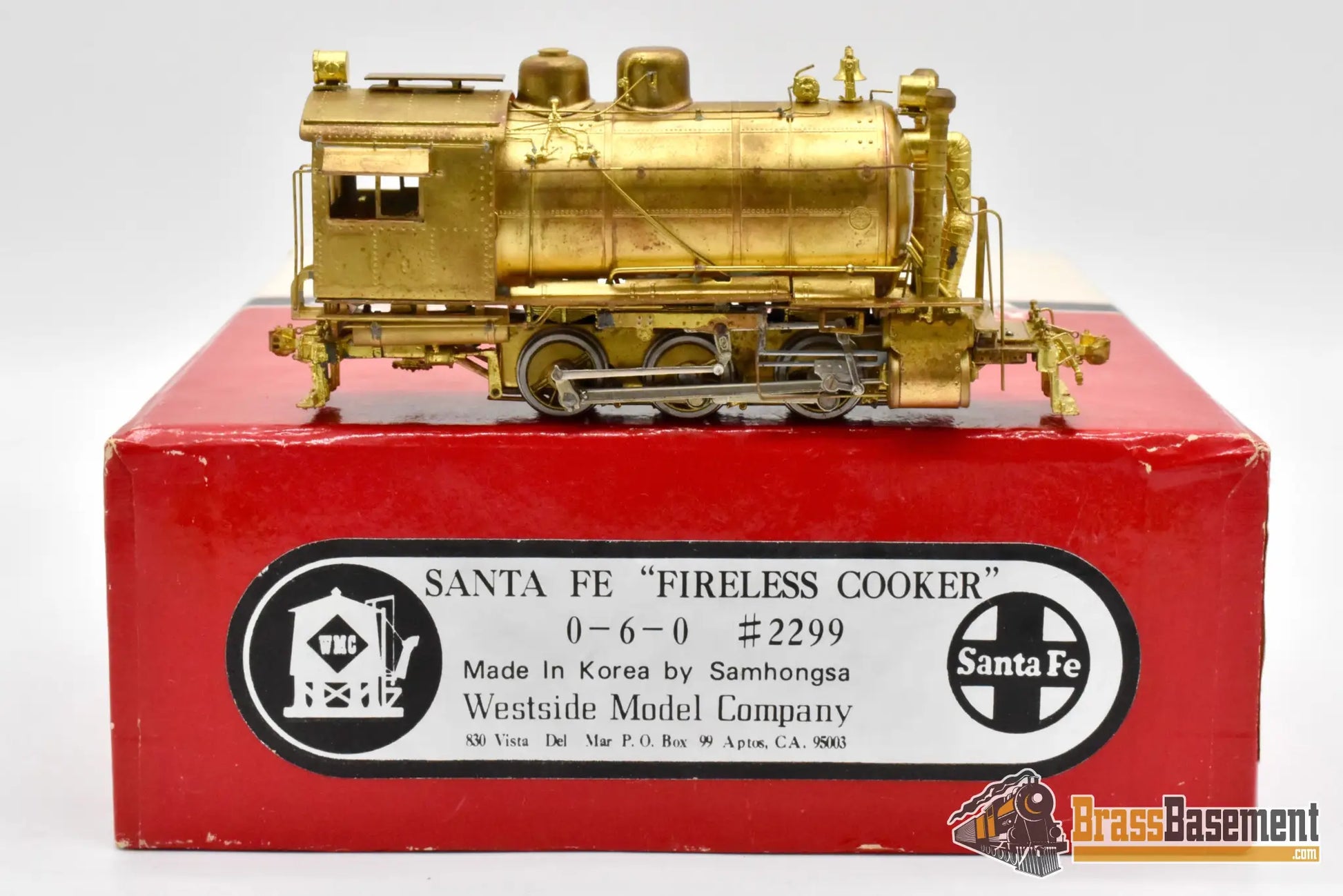 HO Brass - Westside Santa Fe ATSF 0-6-0 #2299 ’Fireless Cooker’ - Unpainted Samhongsa Steam