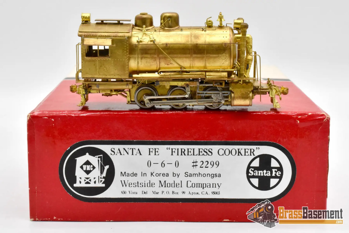 HO Brass - Westside Santa Fe ATSF 0-6-0 #2299 ’Fireless Cooker’ - Unpainted Samhongsa Steam