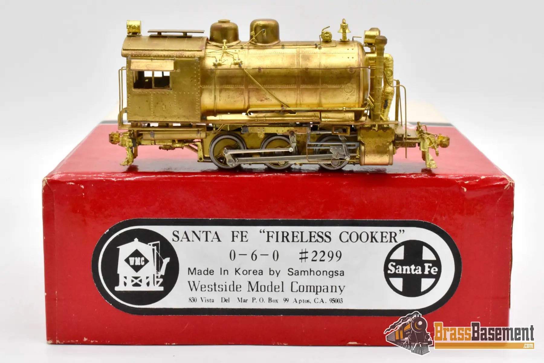HO Brass - Westside Santa Fe ATSF 0-6-0 #2299 ’Fireless Cooker’ - Unpainted Samhongsa Steam