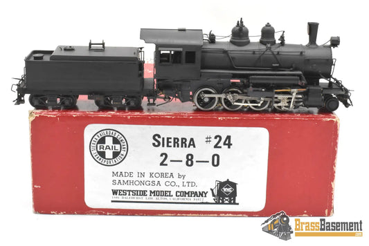 HO Brass - Westside Sierra Railroad 2-8-0 #24 Samhongsa - CP Black Passenger