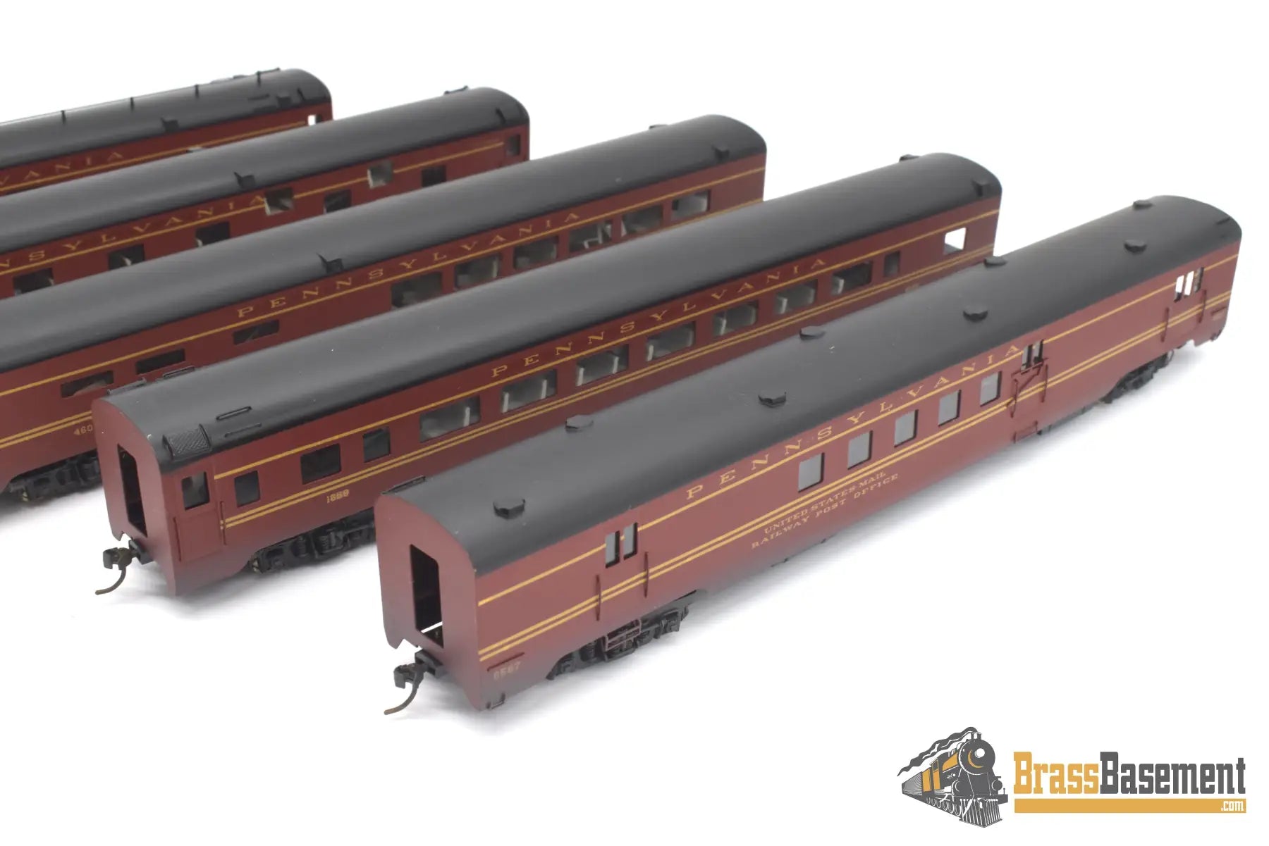 Ho Brass - Wmc Pennsylvania Rr Prr 5 Car Passenger Set Nice Custom Paint Ktm
