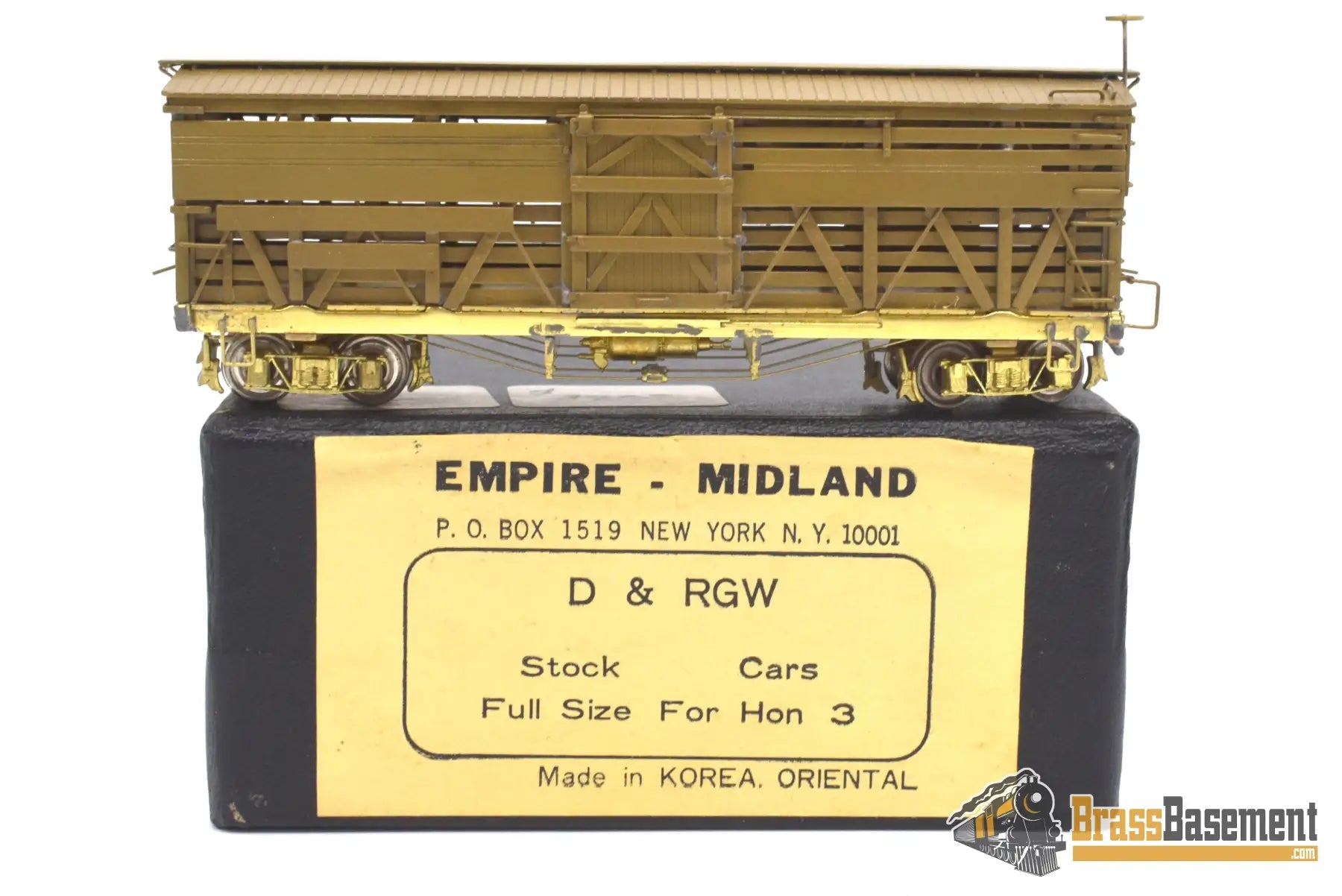 Hon3 Brass - Empire Midland D&Rgw Rio Grande Stock Car Unpainted Mint Freight