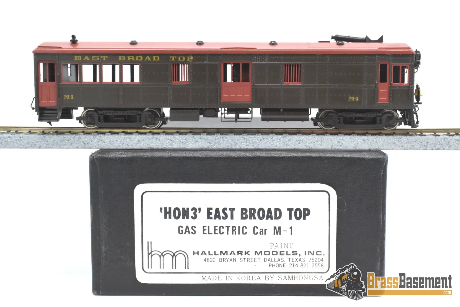 Hon3 Brass - Hallmark East Broad Top Ebt M - 1 Gas Electric Motor Car Factory Painted Samhongsa