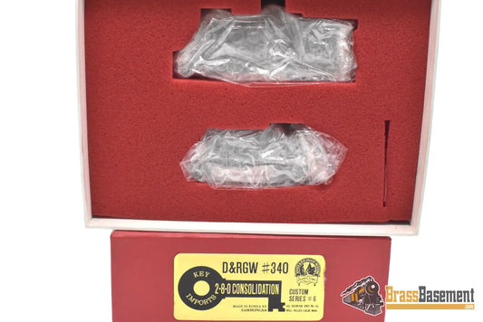 HOn3 Brass - Key Imports Rio Grande DRGW #340 2-8-0 - CS #6 FP NEW Steam