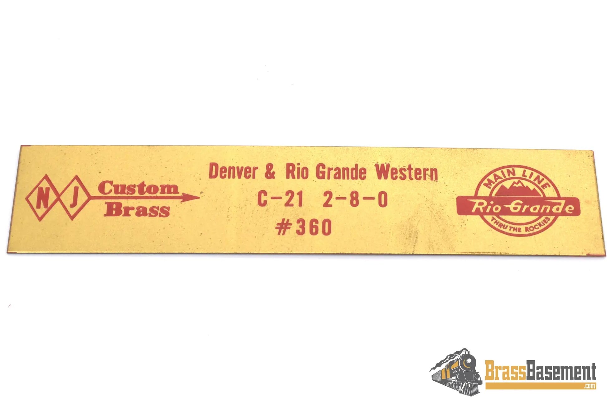 Hon3 Brass - Njcb Drgw Rio Grande C - 21 2 - 8 - 0 #360 Custom Painted Steam