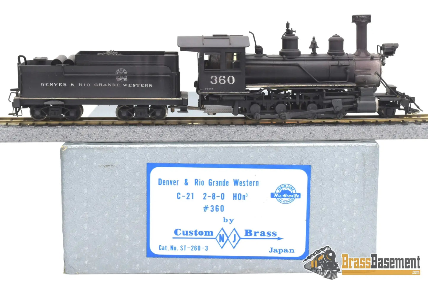 Hon3 Brass - Njcb Drgw Rio Grande C - 21 2 - 8 - 0 #360 Custom Painted Steam