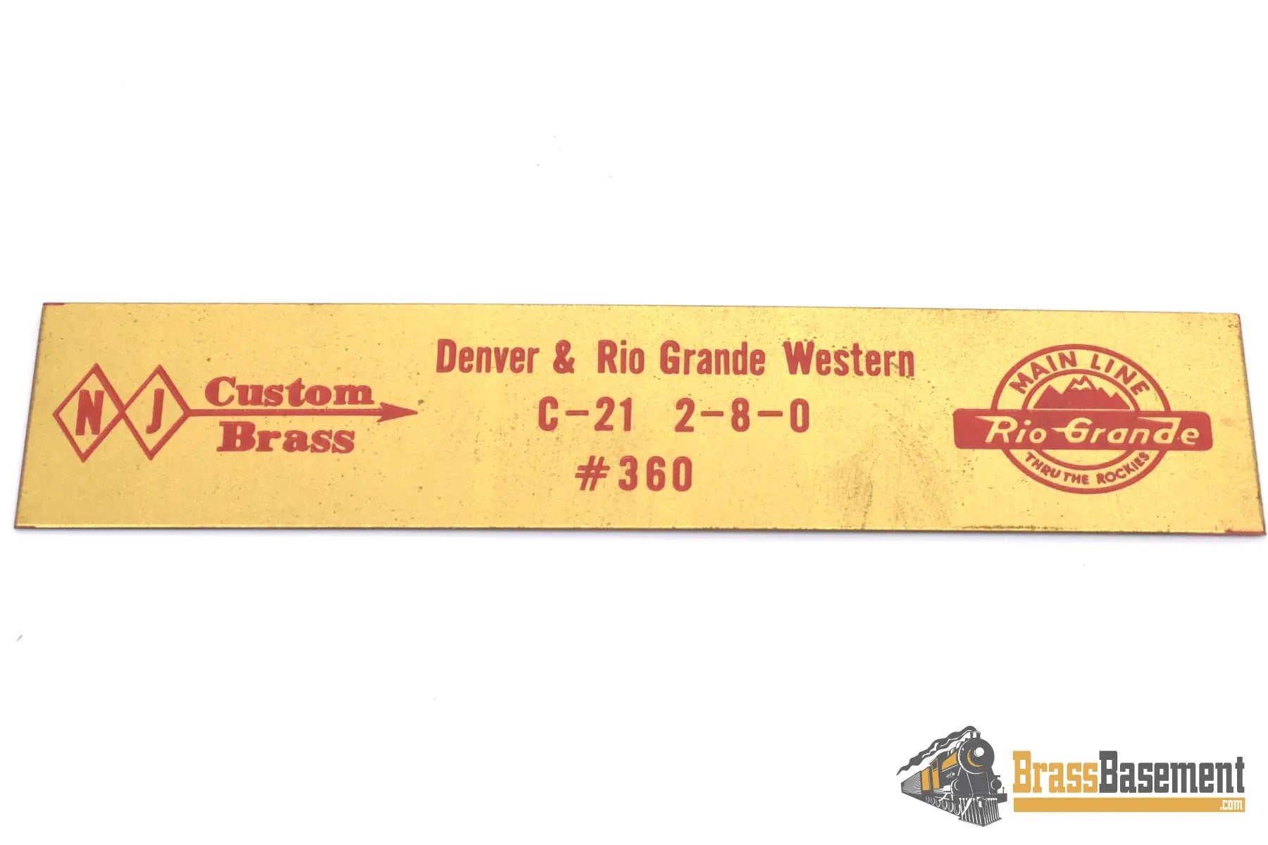 Hon3 Brass - Njcb Drgw Rio Grande C - 21 2 - 8 - 0 #360 Custom Painted Steam