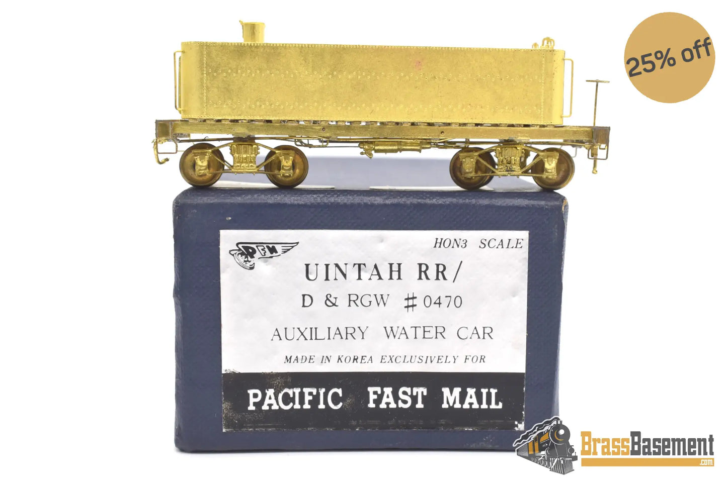 Hon3 Brass - Pfm Uintah Railroad/Rio Grande #0470 Auxilary Water Car Mint Steam