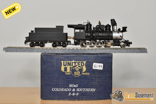 HOn3 Brass - PFM United C&S Colorado & Southern 2-8-0 - C/P Black - Steam