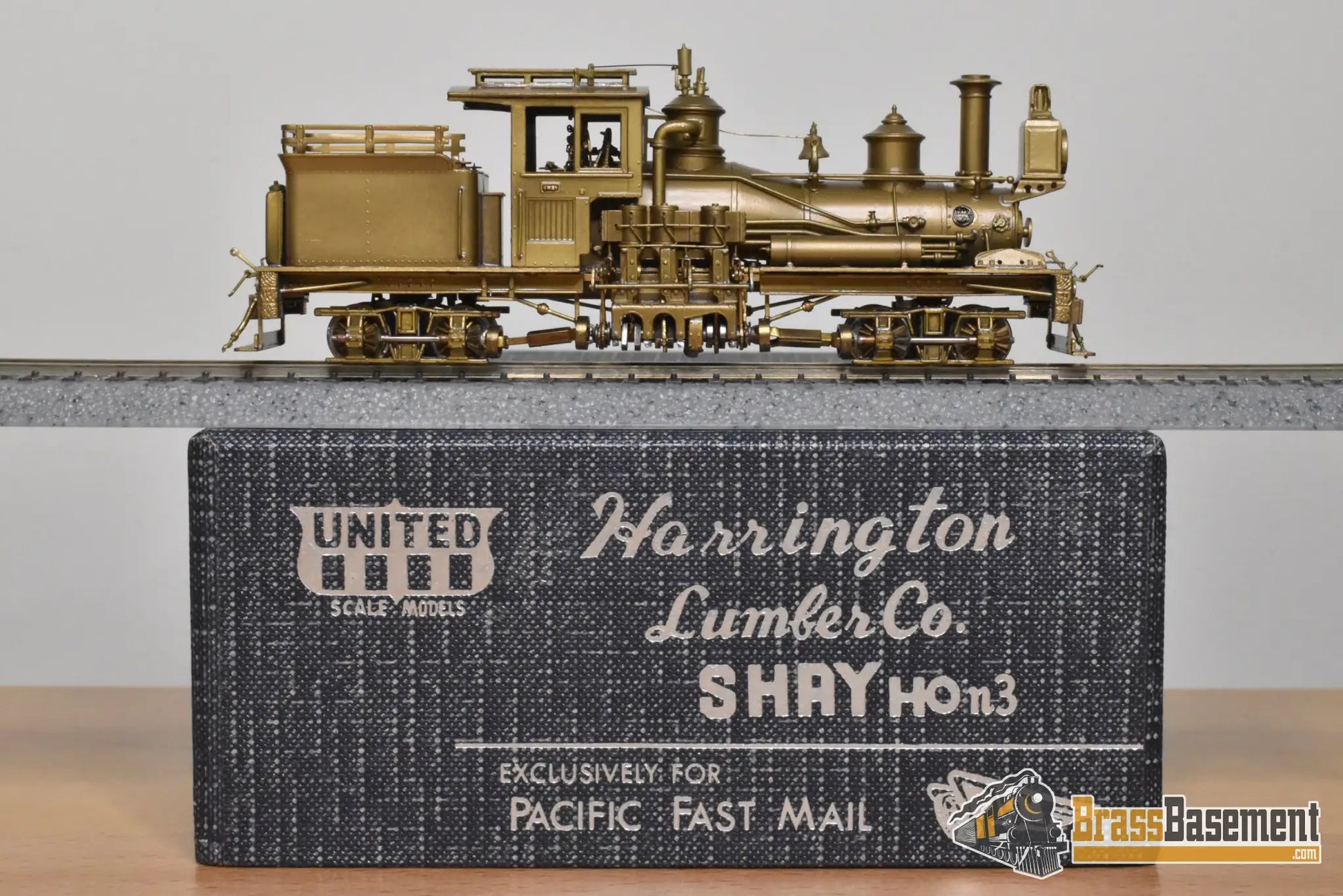 HOn3 Brass - PFM United Harrington Lumber Co. Two Truck Shay - MINT 1978 Run - Steam