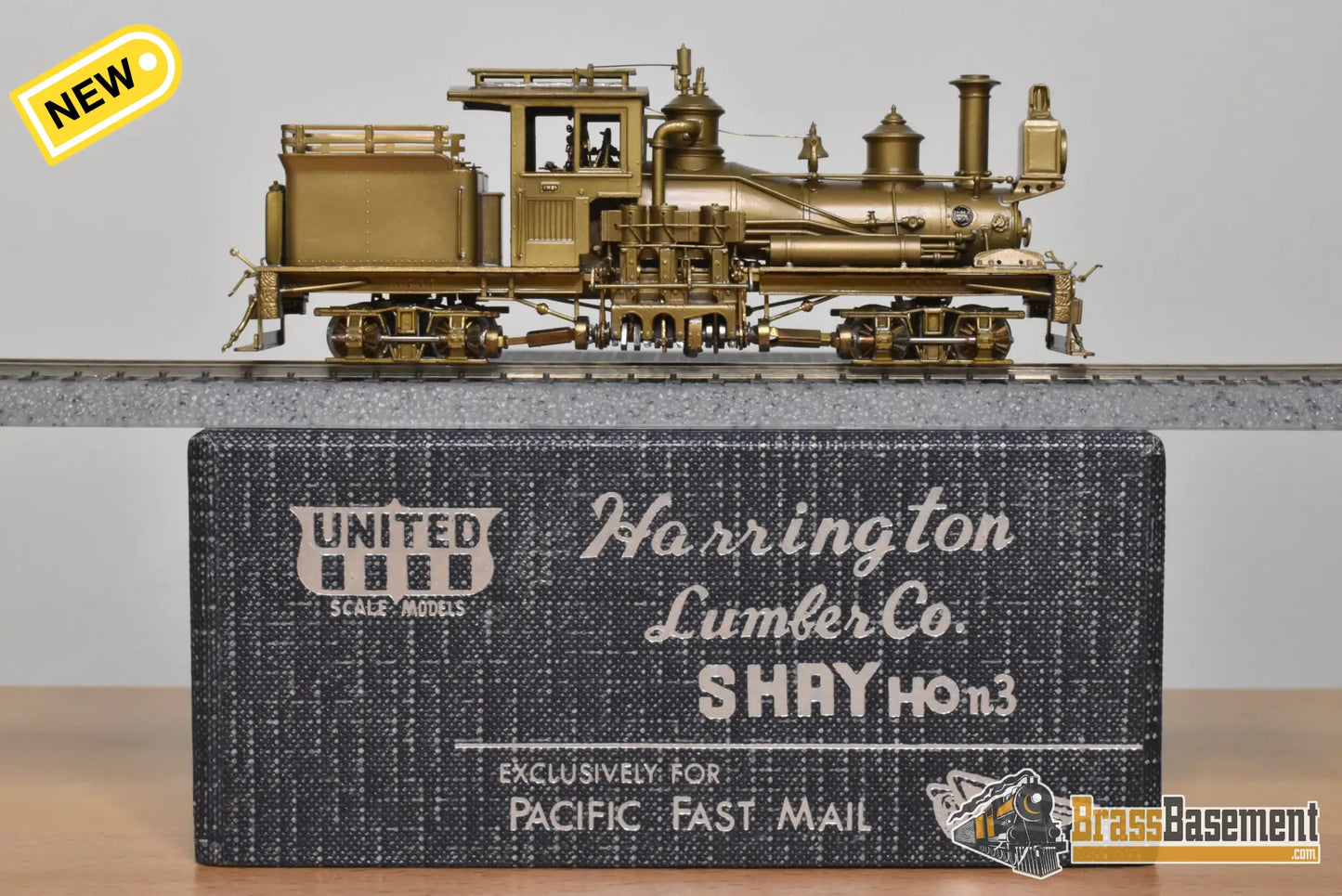 HOn3 Brass - PFM United Harrington Lumber Co. Two Truck Shay - MINT 1978 Run - Steam
