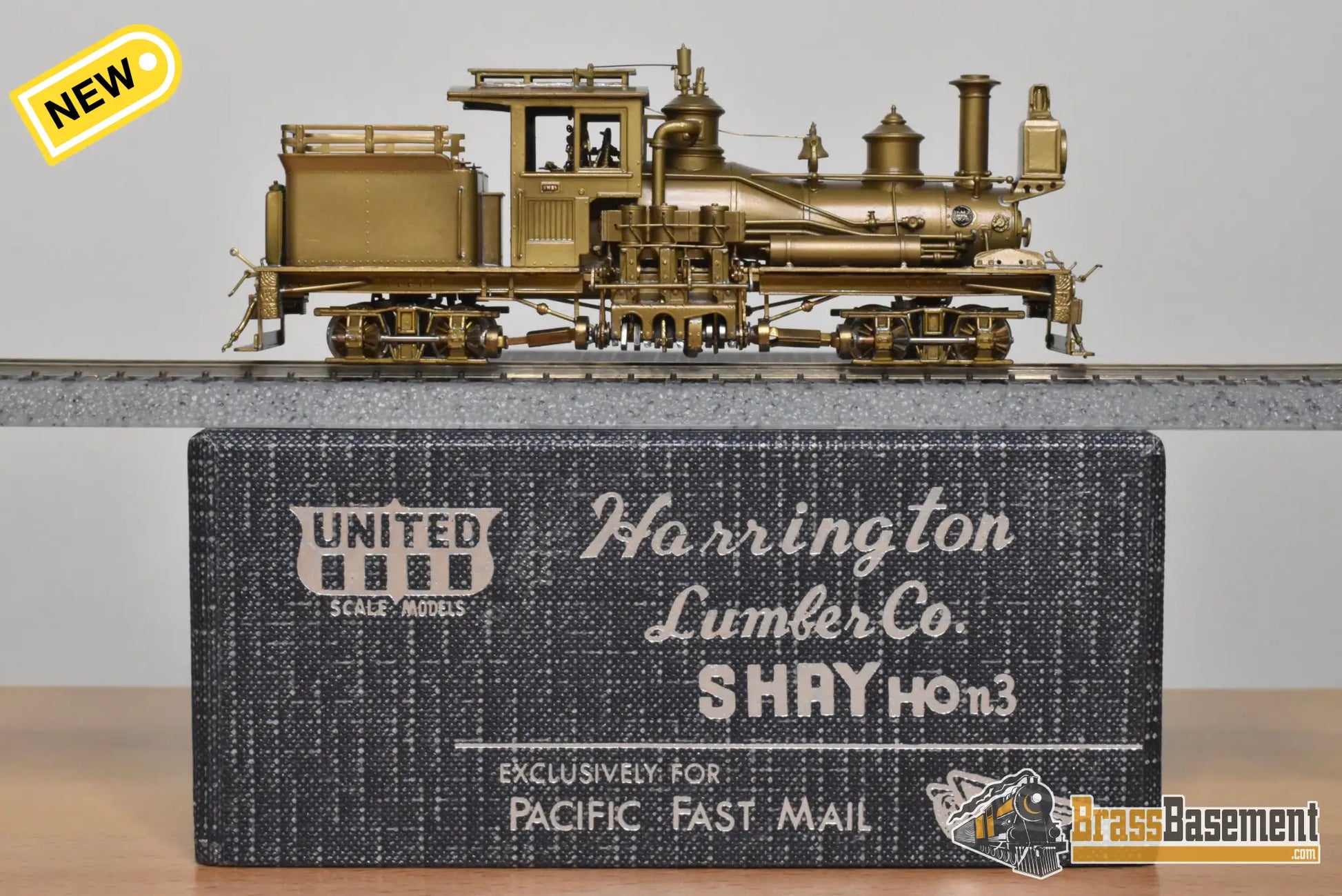 HOn3 Brass - PFM United Harrington Lumber Co. Two Truck Shay - MINT 1978 Run - Steam