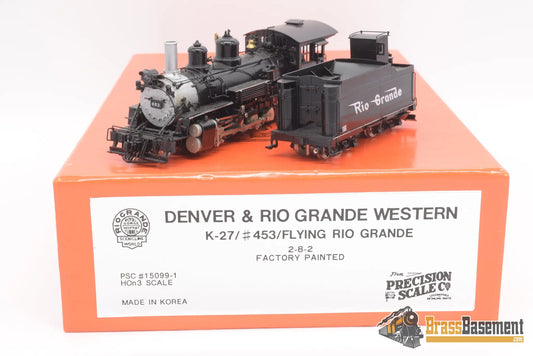 Hon3 Brass - Psc 15099 - 1 Rio Grande D&Rgw K27 2 - 8 - 2 #453 Steam