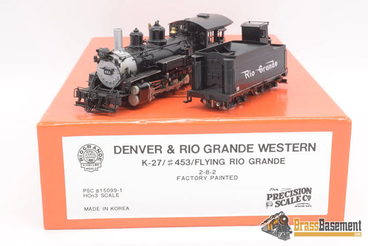 Hon3 Brass - Psc 15099 - 1 Rio Grande D&Rgw K27 2 - 8 - 2 #453 Steam