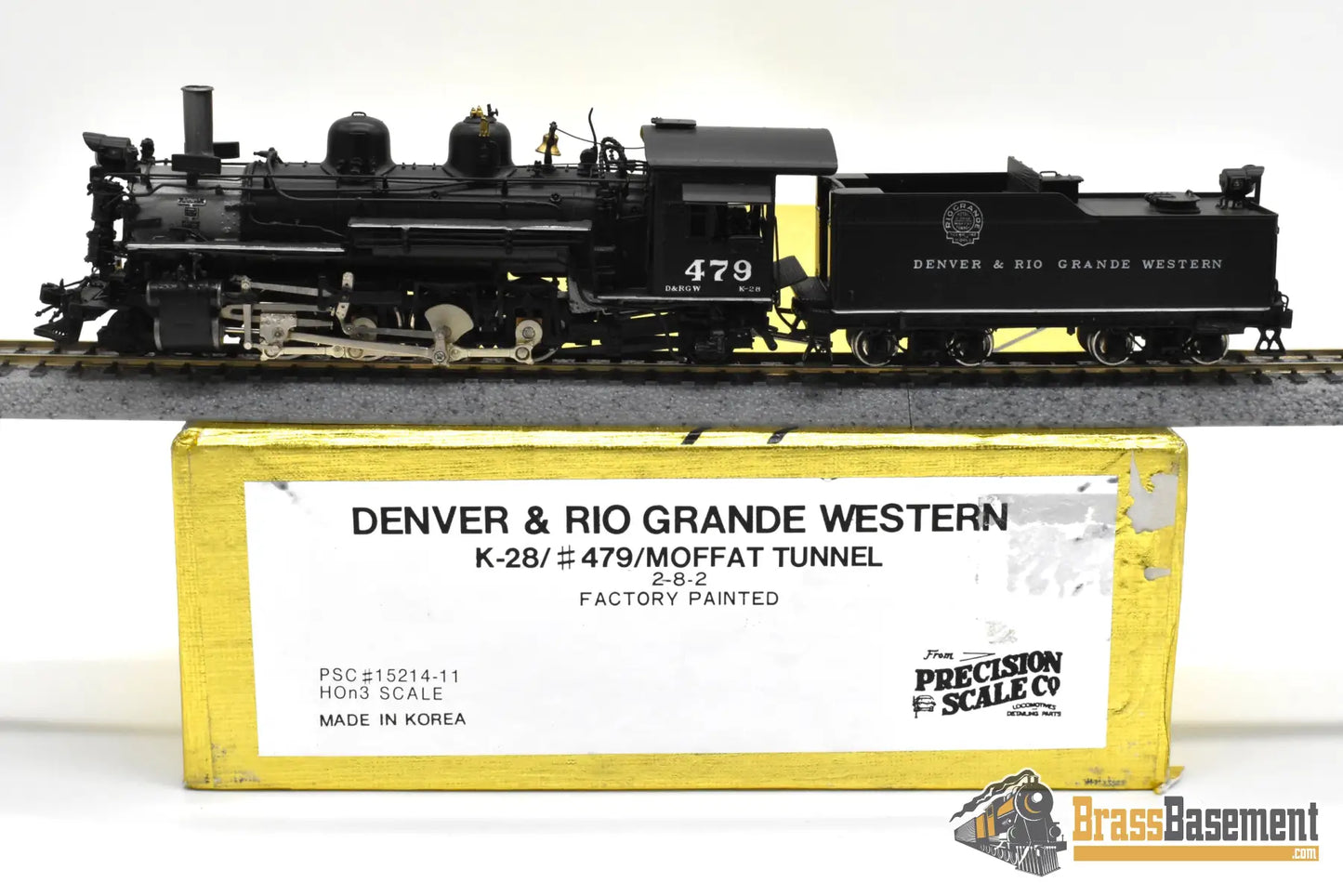 HOn3 Brass PSC 15214 11 D&RGW Rio Grande K 28 2 8 2 #479 1994 RUN FP Moffat Tunnel Steam