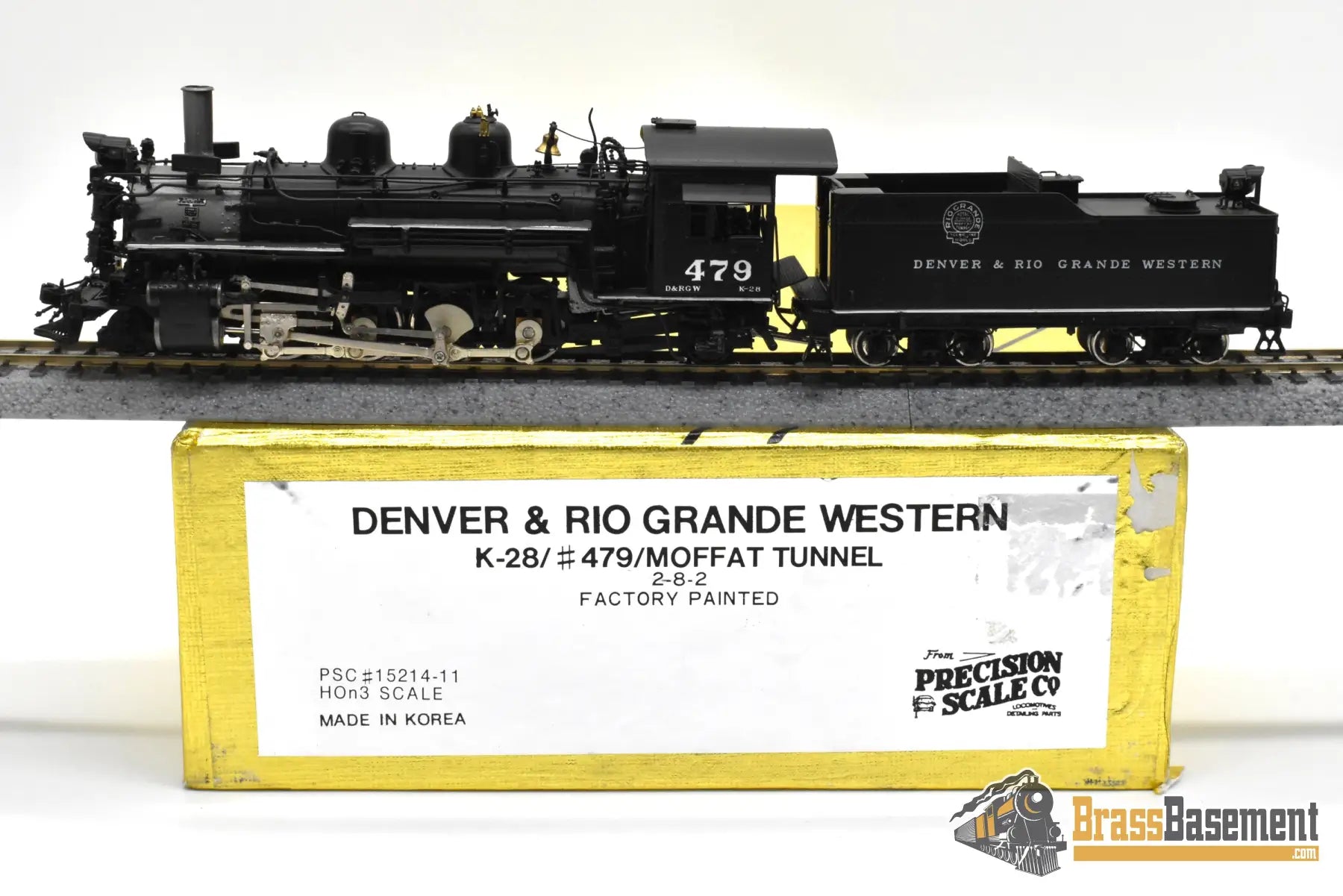 HOn3 Brass PSC 15214 11 D&RGW Rio Grande K 28 2 8 2 #479 1994 RUN FP Moffat Tunnel Steam