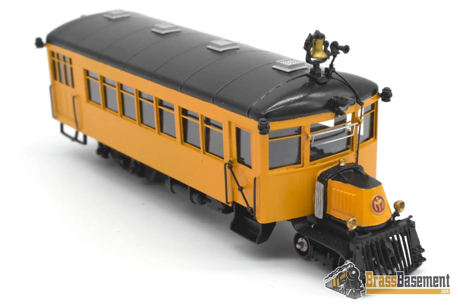 HOn3 Brass - PSC 16854-1 Mack Rail Bus Type ACX w/ Interior - F/P Black & Yellow Passenger