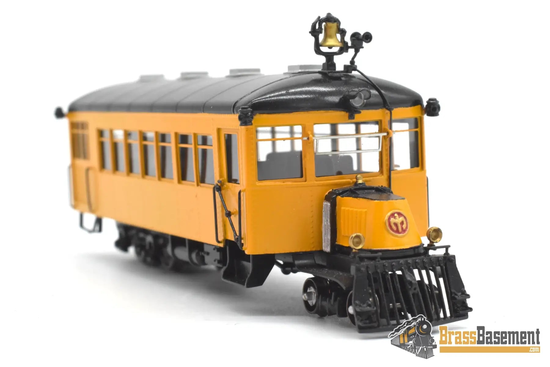 HOn3 Brass - PSC 16854-1 Mack Rail Bus Type ACX w/ Interior - F/P Black & Yellow Passenger