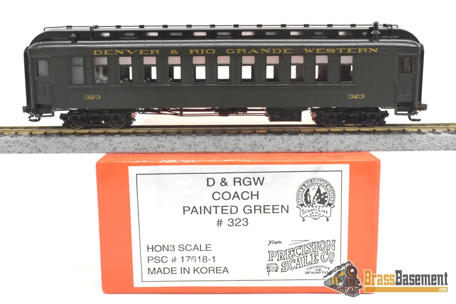 Hon3 Brass - Psc 17618 - 1 Drgw Rio Grande Coach #323 Full Interior 2005 Run Passenger