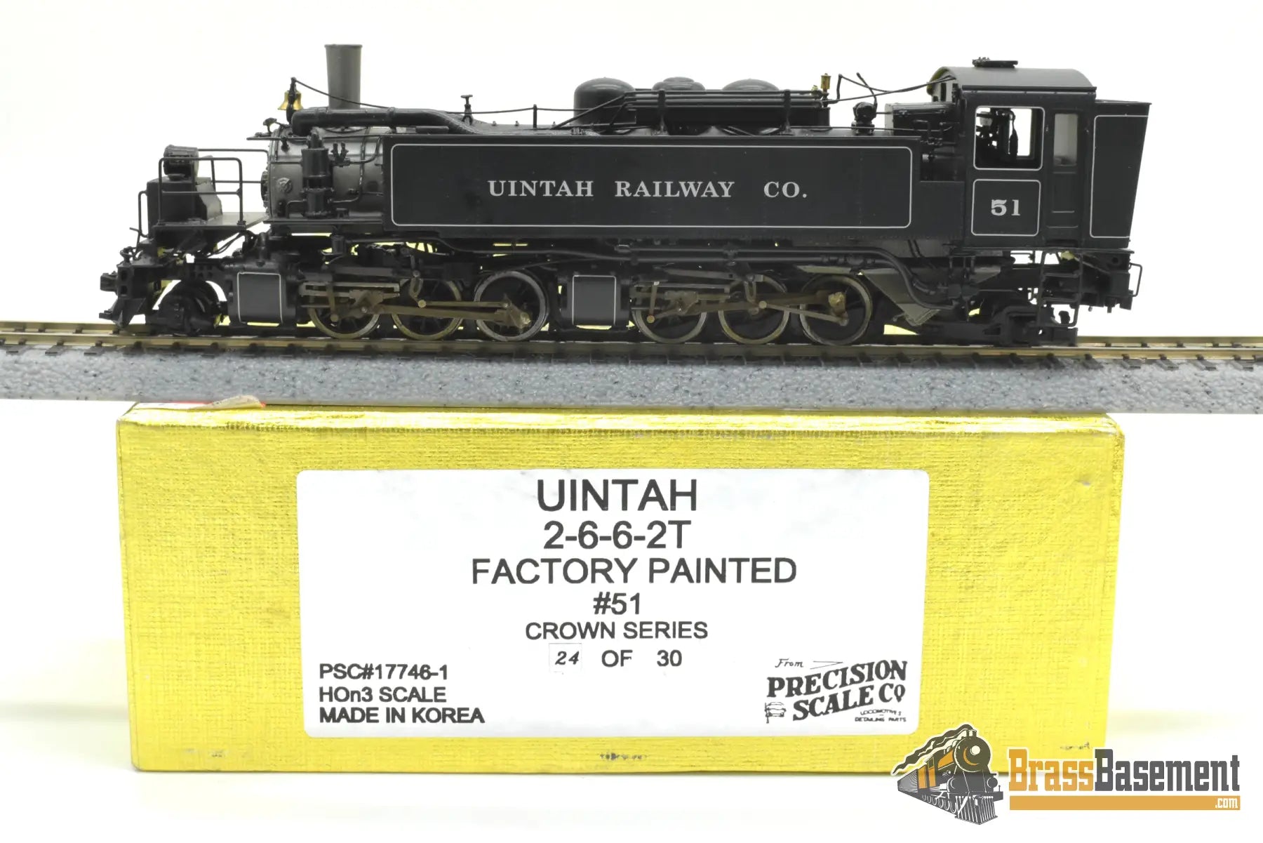 HOn3 Brass - PSC 17746-1 United Uintah Railroad 2-6-6-2T #51 F/P - Mint L/N Steam
