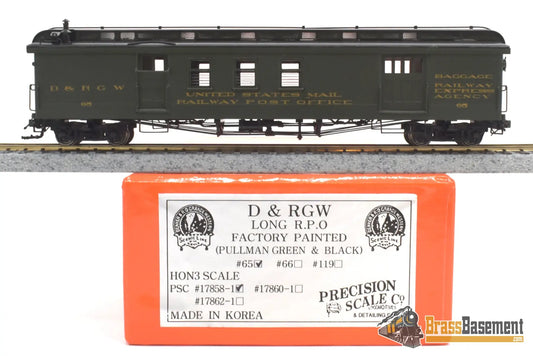 Hon3 Brass - Psc 17858 - 1 Drgw Rio Grande Long R.p.o #65 Green 2005 Run Passenger