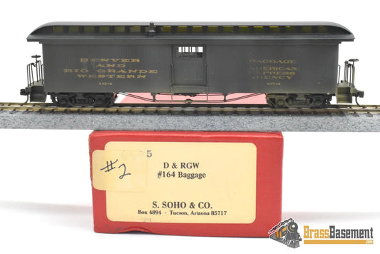HOn3 Brass - Soho DRGW Rio Grande #164 Baggage - Painted Passenger
