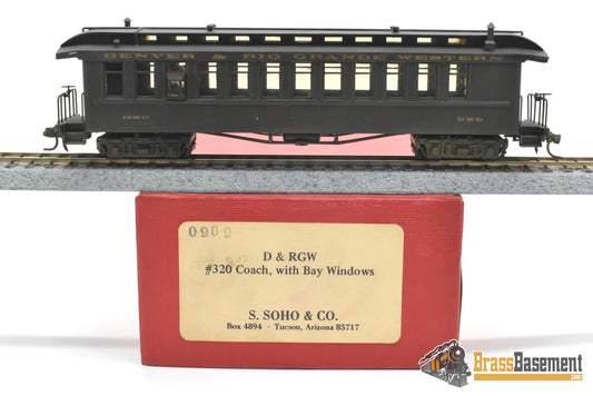 HOn3 Brass - Soho 0909 DRGW Rio Grande #320 Coach w/ Bay Windows - Painted Passenger