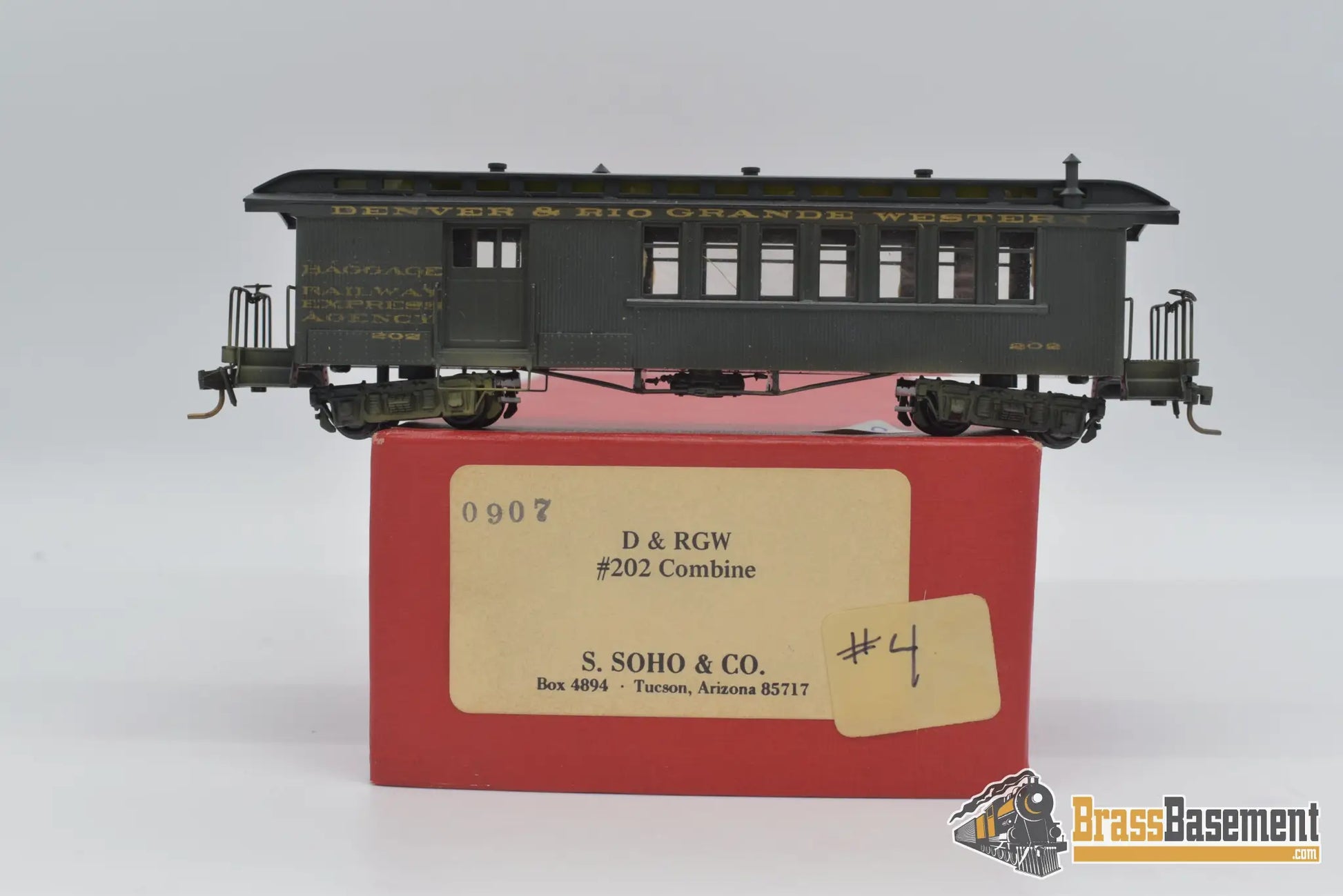 Hon3 Brass - Soho D&Rgw Rio Grande #202 Combine Custom Paint Passenger
