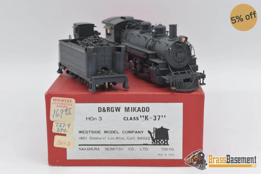 Hon3 Brass - Westside Drgw Rio Grande K - 37 Mikado #497 Nice Custom Paint Steam