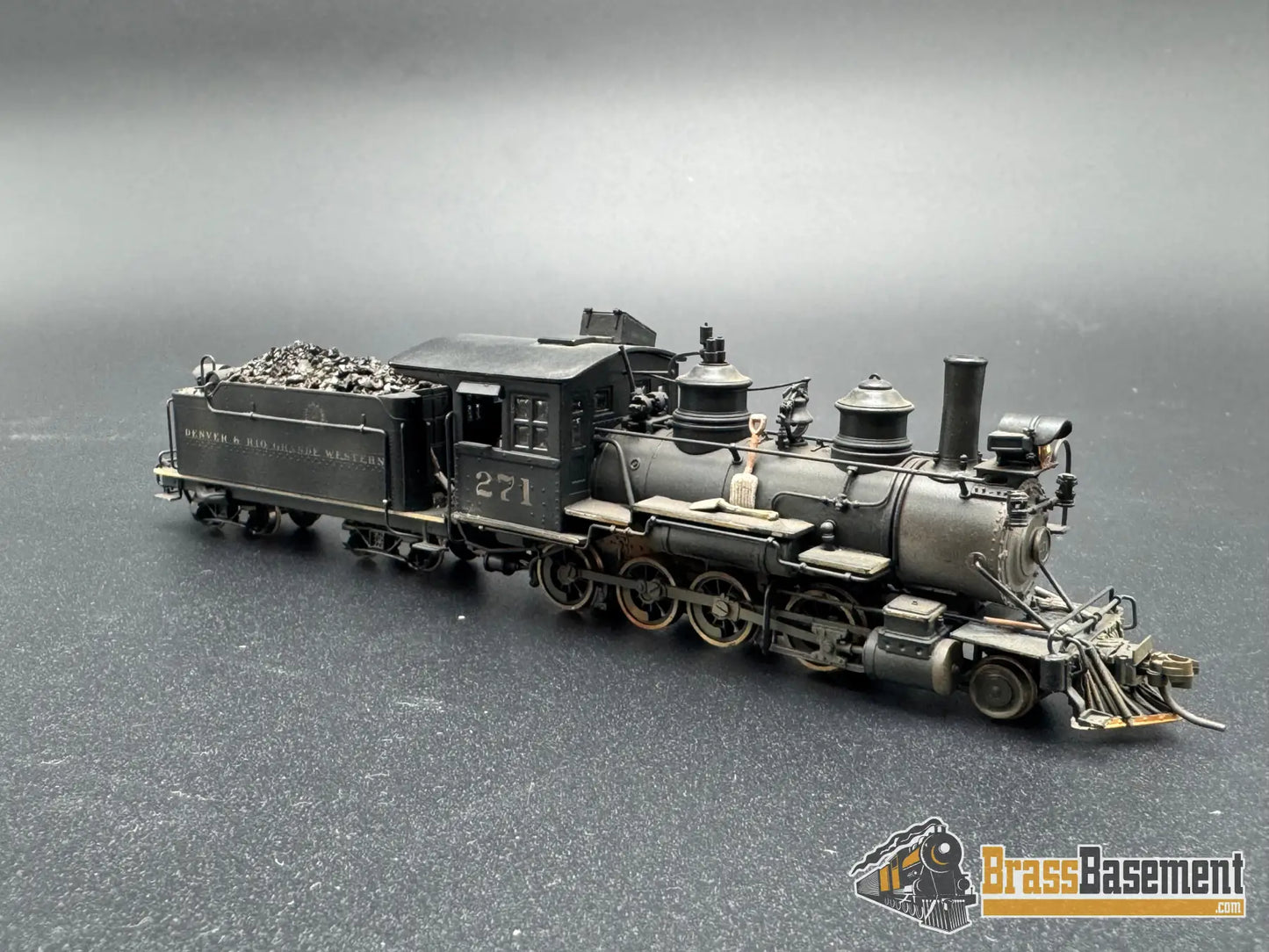 HOn3 Brass - Westside Rio Grande DRGW C-16 2-8-0 #271 - Nice Custom Paint Steam