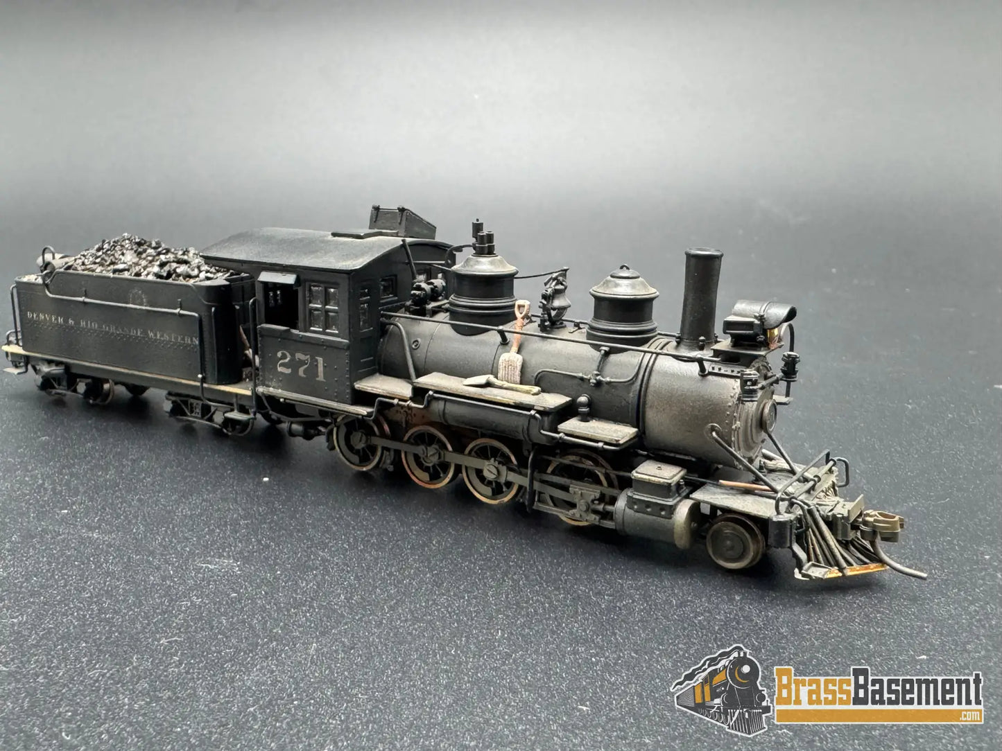 HOn3 Brass - Westside Rio Grande DRGW C-16 2-8-0 #271 - Nice Custom Paint Steam