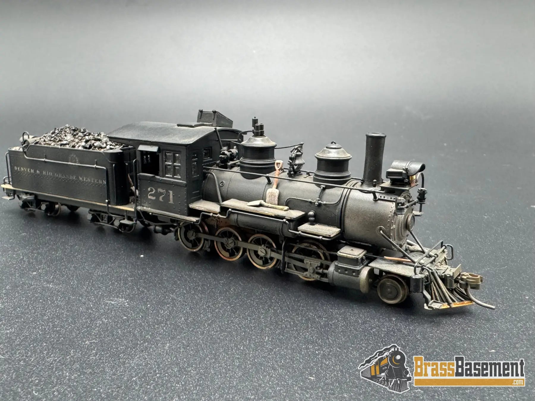 HOn3 Brass - Westside Rio Grande DRGW C-16 2-8-0 #271 - Nice Custom Paint Steam