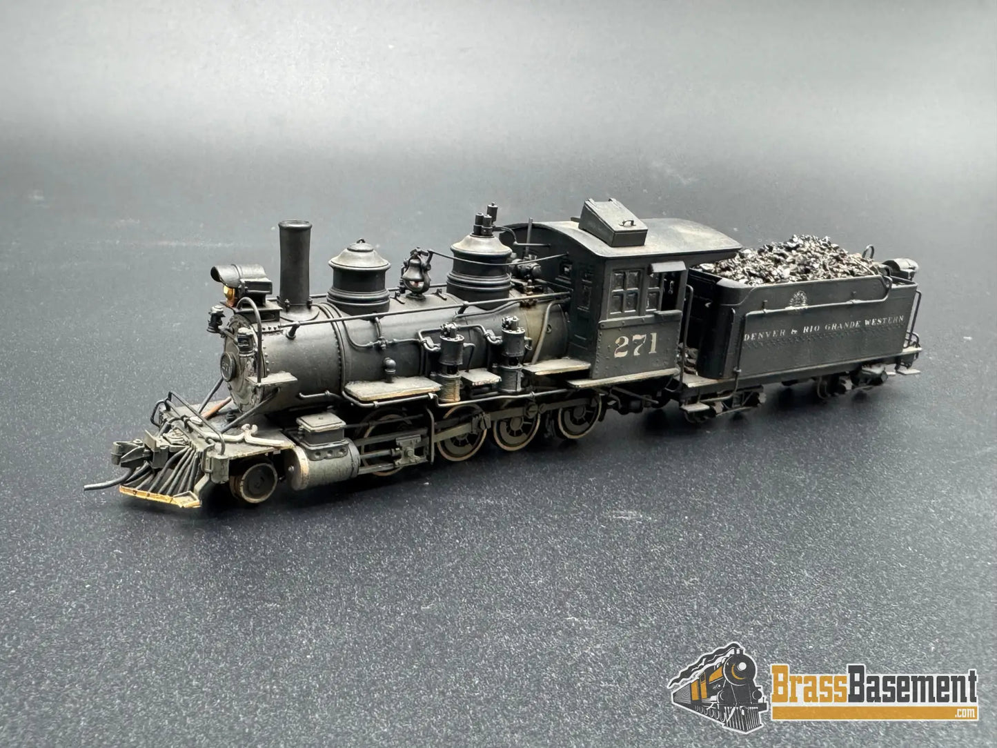 HOn3 Brass - Westside Rio Grande DRGW C-16 2-8-0 #271 - Nice Custom Paint Steam
