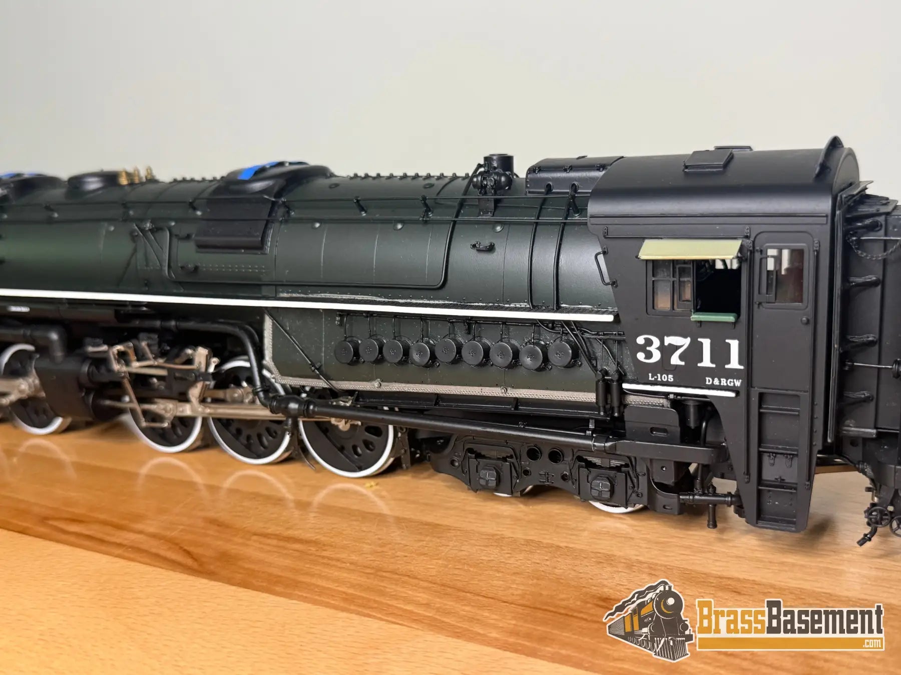 O Brass - Key Imports D&RGW Rio Grande L-105 4-6-6-6 #3711 - Green Boiler - MINT Steam