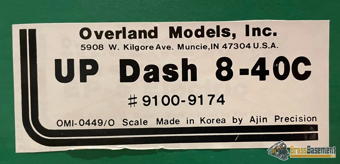 O Brass - Omi 0449 Union Pacific Up Dash 8 - 40C Unpainted Mint Diesel