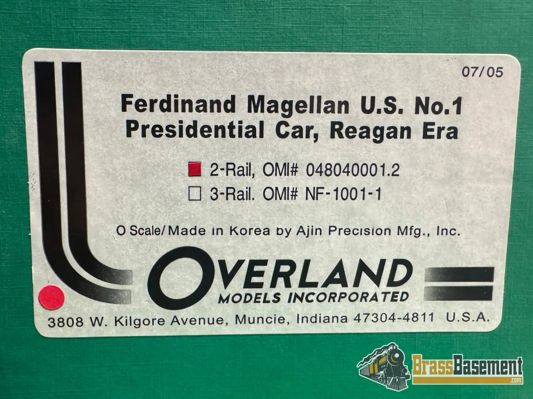 O Brass - OMI 048040001.2 2 Rail O Ferdinand Magellan Presidential Car - Museum Era w/ Interior Passenger