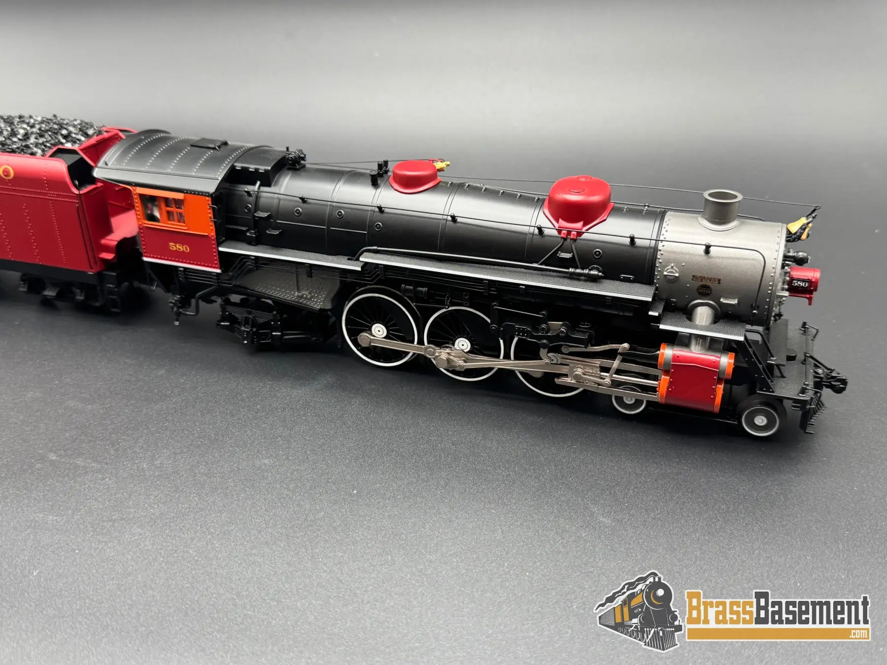 O Gauge - MTH 20-3814-1 3-Rail GM&O 4-6-2 Heavy Pacific Steam #580 w/ PS3 Sound - RED Steam