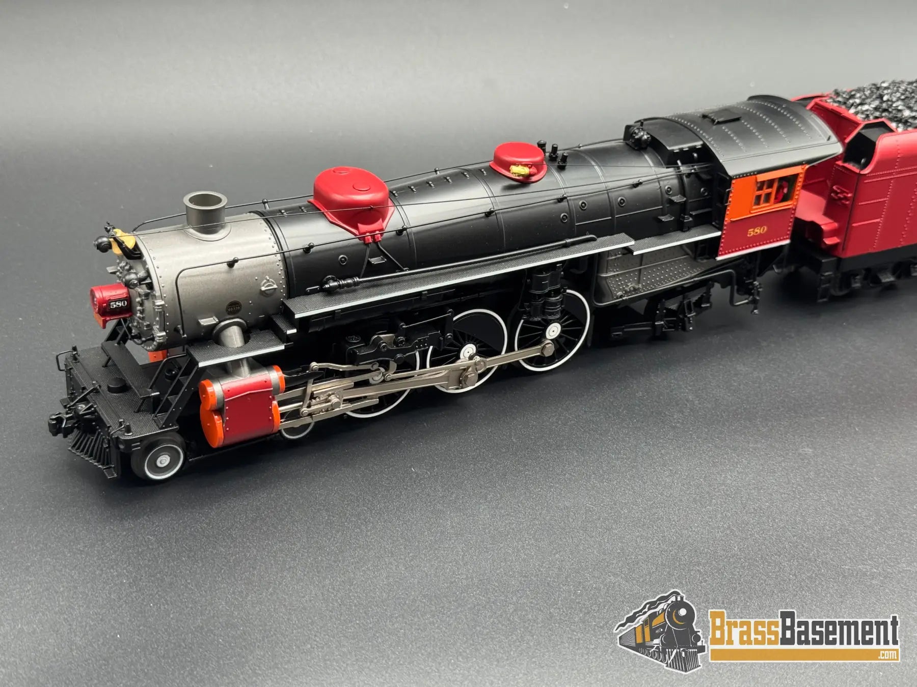 O Gauge - MTH 20-3814-1 3-Rail GM&O 4-6-2 Heavy Pacific Steam #580 w/ PS3 Sound - RED Steam