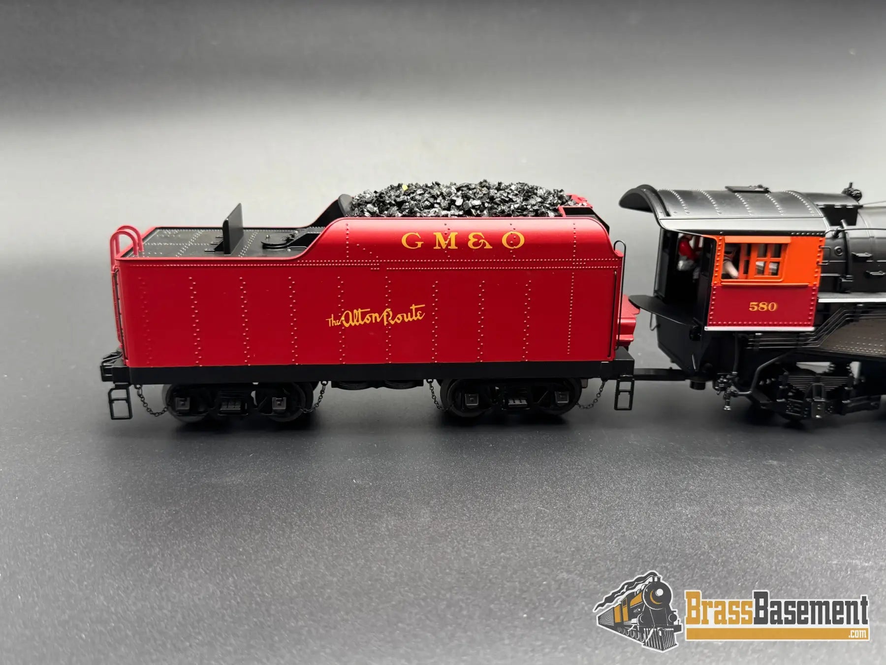 O Gauge - MTH 20-3814-1 3-Rail GM&O 4-6-2 Heavy Pacific Steam #580 w/ PS3 Sound - RED Steam