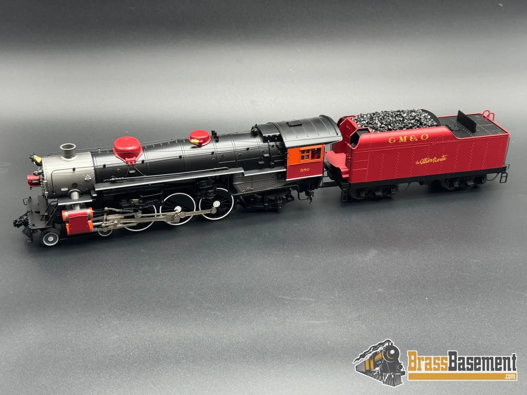 O Gauge - MTH 20-3814-1 3-Rail GM&O 4-6-2 Heavy Pacific Steam #580 w/ PS3 Sound - RED Steam