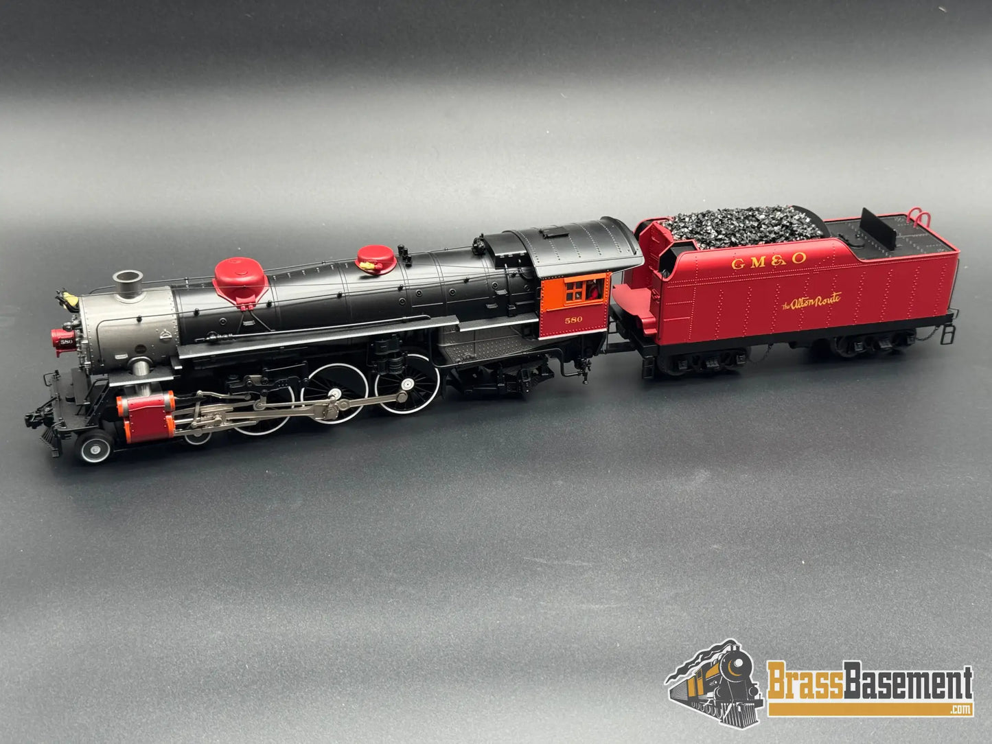 O Gauge - MTH 20-3814-1 3-Rail GM&O 4-6-2 Heavy Pacific Steam #580 w/ PS3 Sound - RED Steam