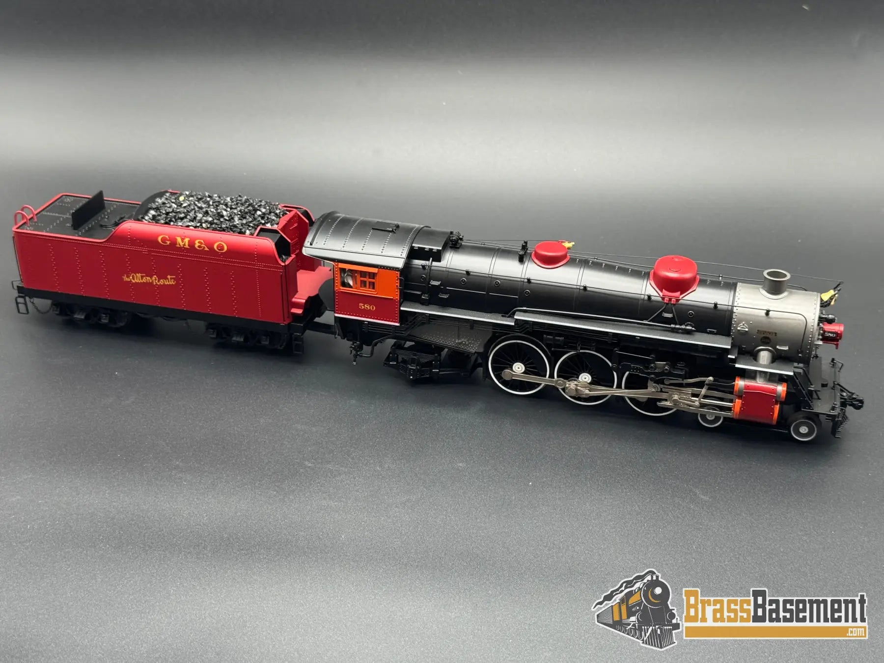 O Gauge - MTH 20-3814-1 3-Rail GM&O 4-6-2 Heavy Pacific Steam #580 w/ PS3 Sound - RED Steam