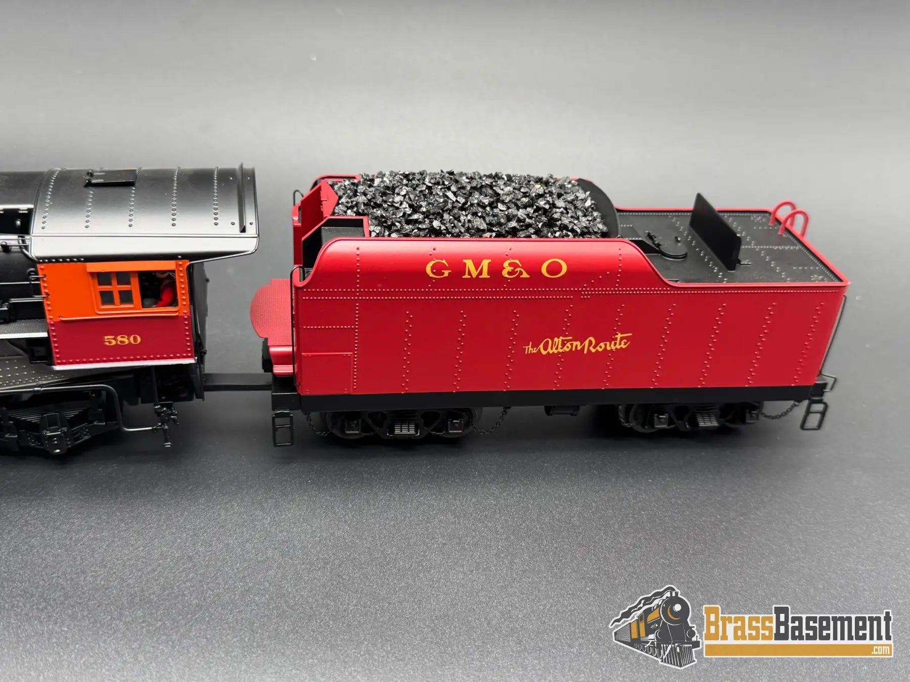 O Gauge - MTH 20-3814-1 3-Rail GM&O 4-6-2 Heavy Pacific Steam #580 w/ PS3 Sound - RED Steam