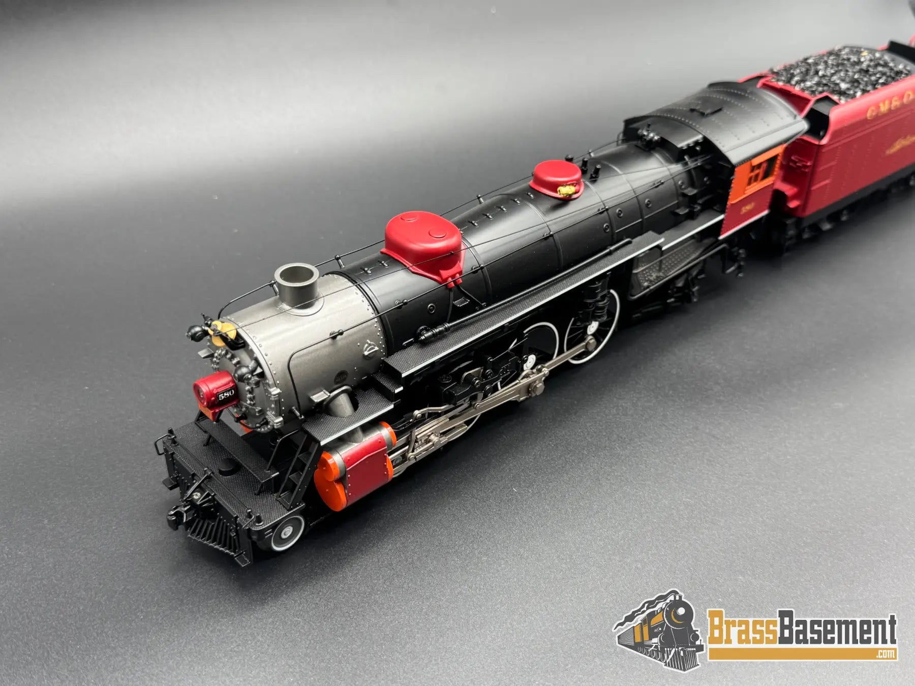 O Gauge - MTH 20-3814-1 3-Rail GM&O 4-6-2 Heavy Pacific Steam #580 w/ PS3 Sound - RED Steam