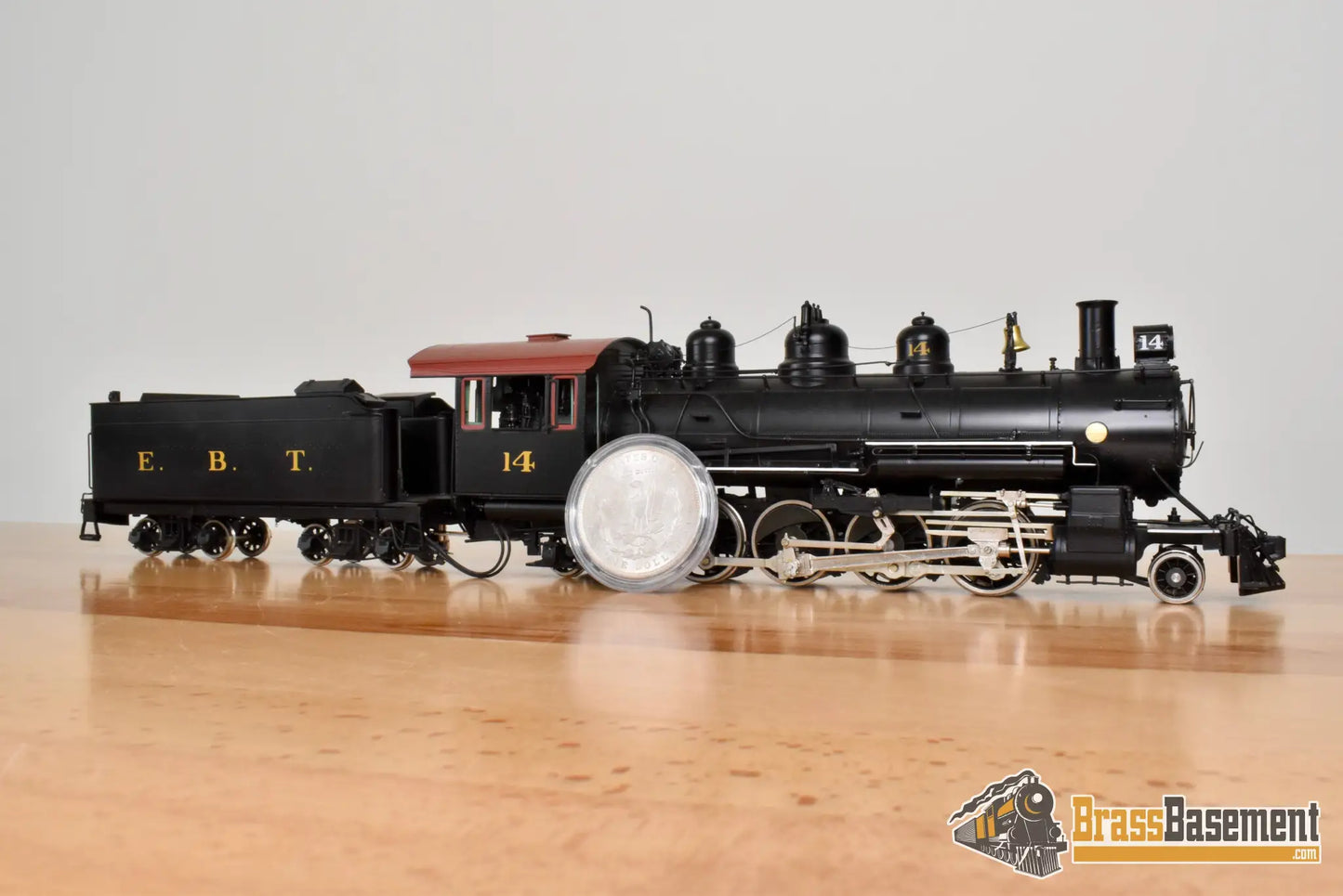 On3 Brass - Hallmark East Broad Top EBT 2-8-2 #14 - Factory Painted Samhongsa - Steam