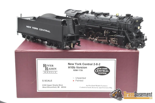 S Brass - River Raisin Models 1726 New York Central 2 - 8 - 2 H - 10B Factory Painted Mint Steam